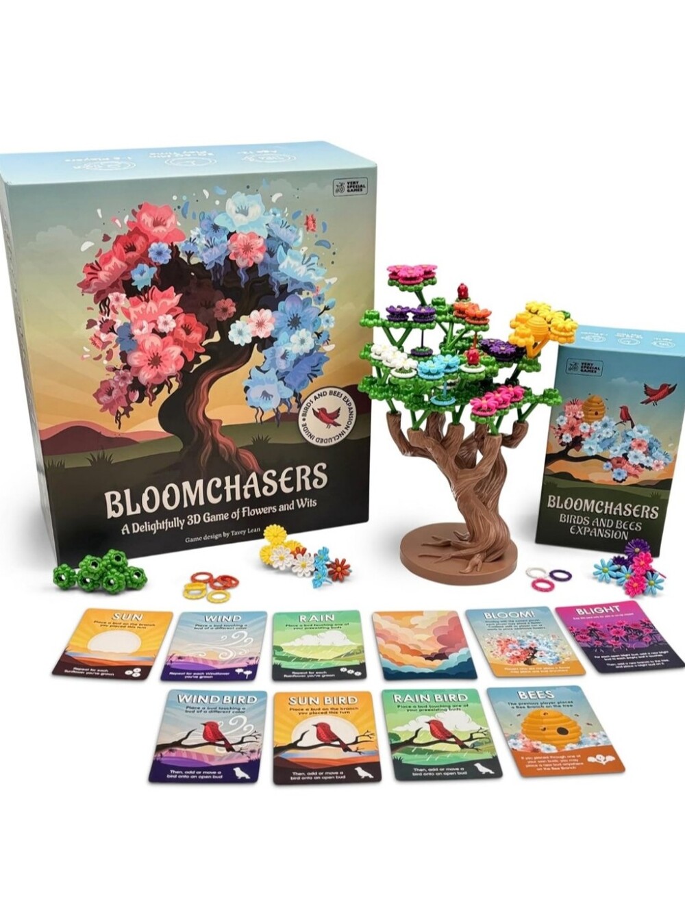 Bloomchasers 3D Flower Stacking Tree Building Strategy Fun Board Game New SEALED